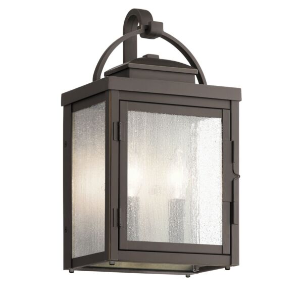 Kichler Lighting - Carlson - KL-CARLSON-M-RZ - Oil Rubbed Bronze Clear Seeded Glass 2 Light IP44 Outdoor Wall Light