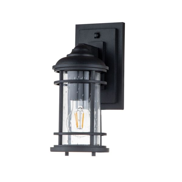 Feiss Lighting - Lighthouse - FE-LIGHTHOUSE2-S-BLK - Black Clear Seeded Glass IP44 Outdoor Wall Light