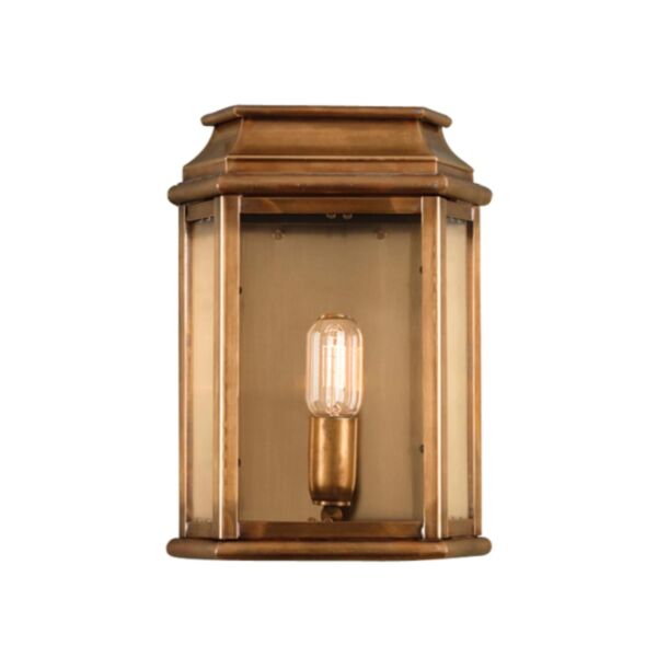 Elstead Lighting - St Martins - ST-MARTINS-BR - Solid Brass Clear Glass IP44 Outdoor Half Lantern Wall Light