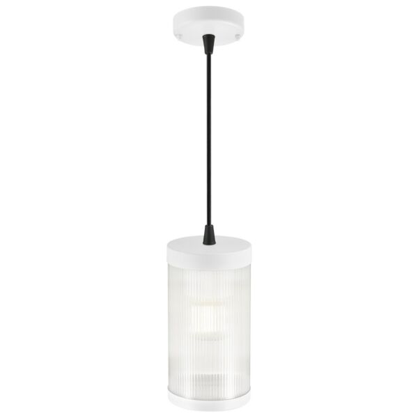 Nordlux - Coupar - 2218053001 - White Clear Ribbed Glass IP54 Outdoor Ceiling Pendant Light