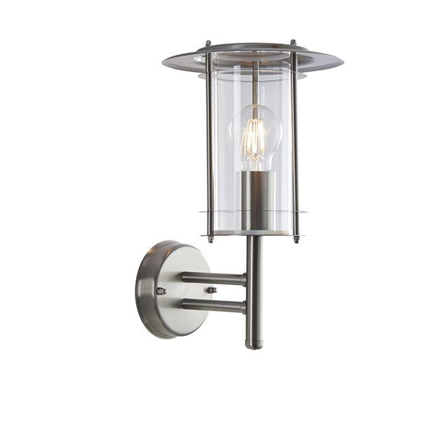 Saxby Lighting - York - 4478182 - Stainless Steel Clear IP44 Outdoor Wall Light