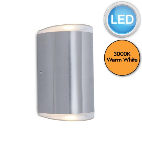 Lutec - Path - 5605701112 - LED Stainless Steel Opal Clear IP54 Outdoor Wall Washer Light