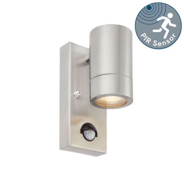 Saxby Lighting - Atlantis - 75429 - Marine Grade Stainless Steel Clear Glass IP44 Outdoor Sensor Wall Light