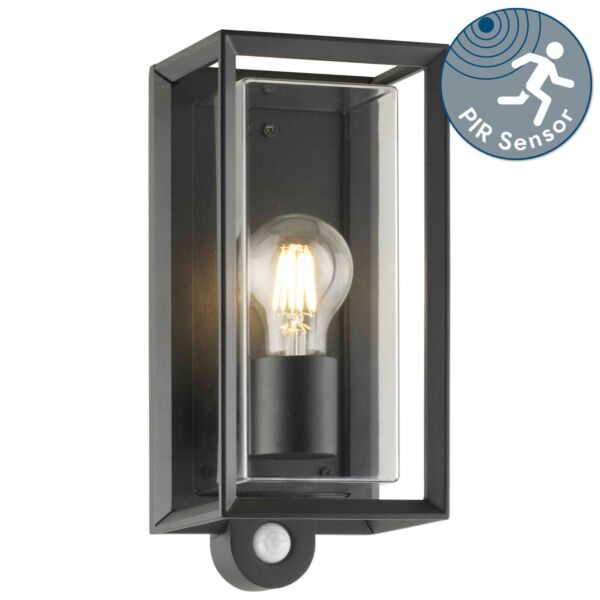 Brandon - Black Motion Sensor Outdoor Wall Light