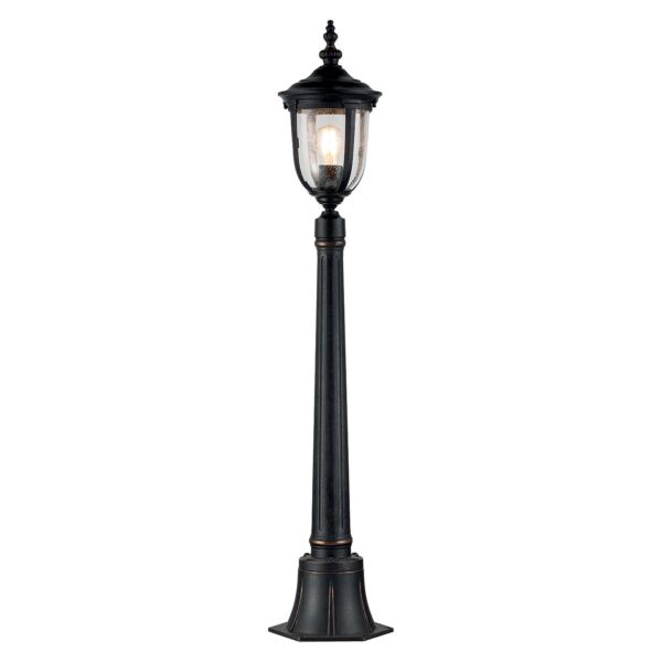 Elstead Lighting - Cleveland - CL4-S  - Weathered Bronze Clear Seeded Glass IP44 Outdoor Post Light