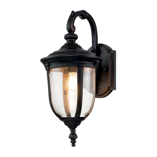 Elstead Lighting - Cleveland - CL2-M - Weathered Bronze Clear Seeded Glass IP44 Outdoor Wall Light