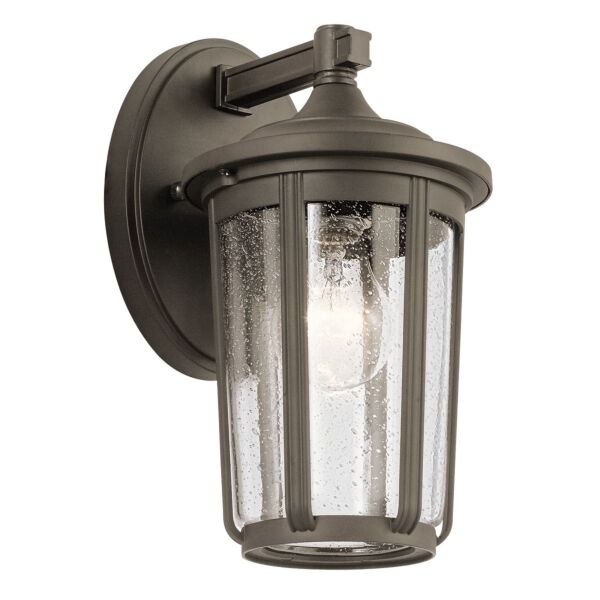 Quintiesse - Fairfield - QN-FAIRFIELD-M-OZ - Olde Bronze Clear Seeded Glass IP44 Outdoor Wall Light