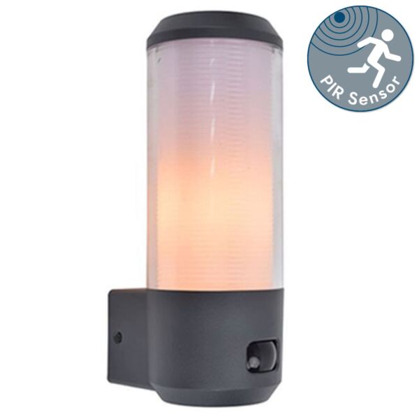 Lutec - Heros - 5288202118 - Dark Grey Opal IP44 Outdoor Sensor Wall Light