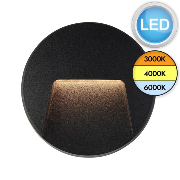 Saxby Lighting - Severus - 99545 - LED Black Clear IP65 Round Outdoor Recessed Marker Light