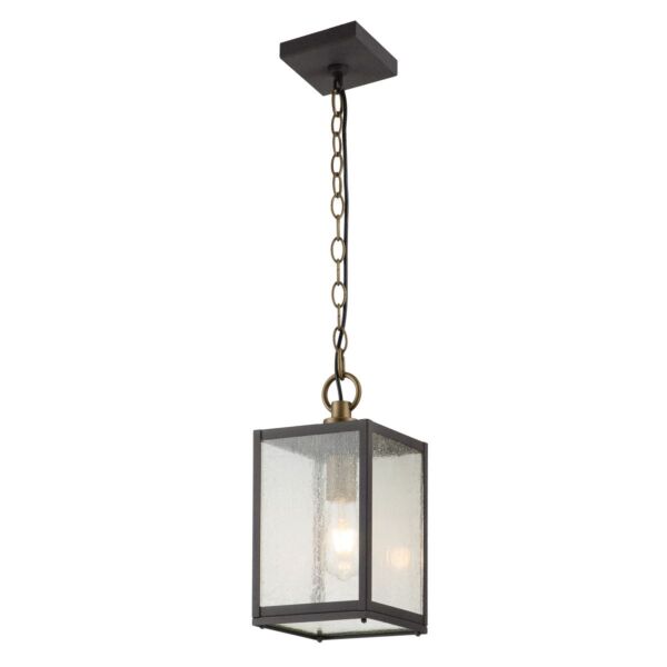 Quintiesse - Lahden - QN-LAHDEN8-M-WZC - Zinc Clear Seeded Glass IP44 Outdoor Ceiling Pendant Light