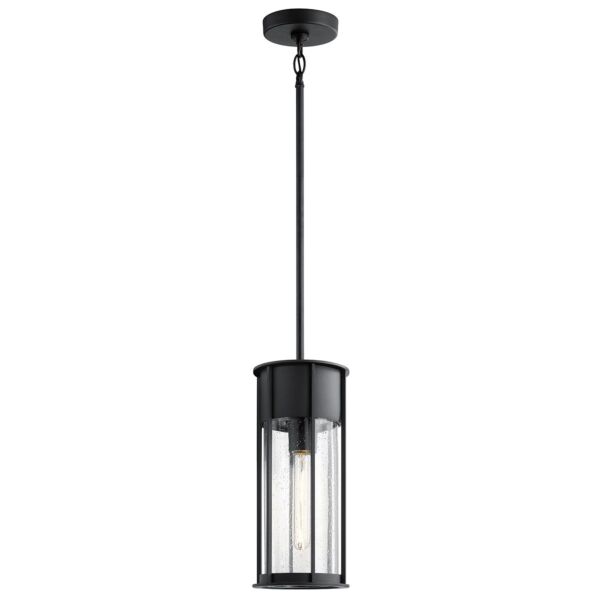 Kichler Lighting - Camillo - KL-CAMILLO-P-TBK - Black Clear Seeded Glass IP44 Outdoor Ceiling Pendant Light