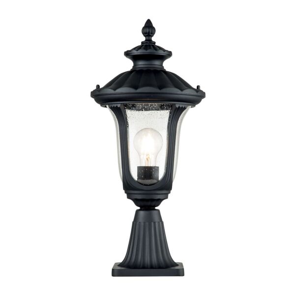 Elstead Lighting - Chicago - CC3-S-BK - Black Clear Seeded Glass IP44 Outdoor Post Light