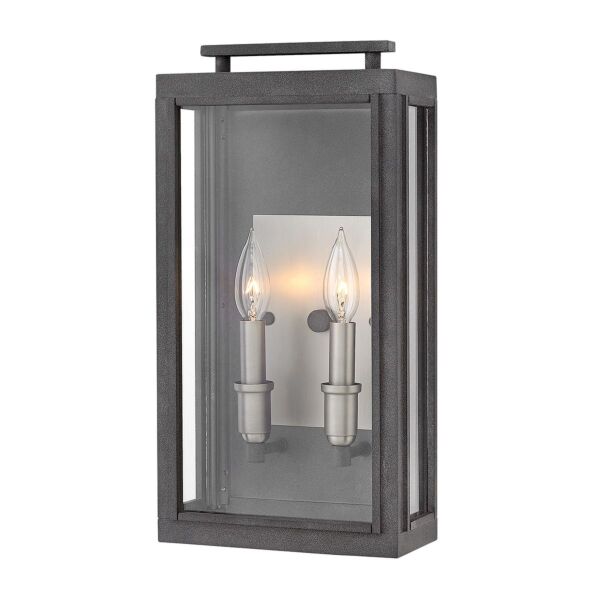 Quintiesse - QN-SUTCLIFFE-M-AZ - Sutcliffe 2 Light Wall Lantern - Aged Zinc