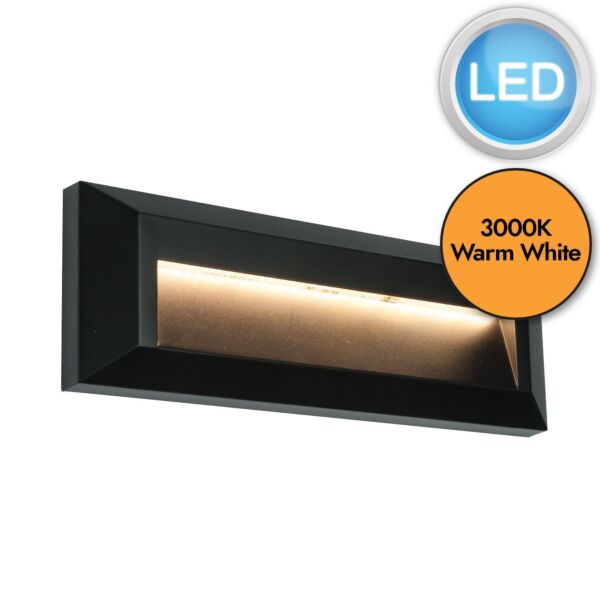 Saxby Lighting - Severus - 61214 - LED Black Clear IP65 Rectangle Outdoor Recessed Marker Light