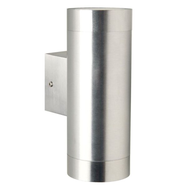 Nordlux - Tin Maxi - 21519929 - Brushed Aluminium Clear Glass 2 Light IP54 Outdoor Wall Washer Light