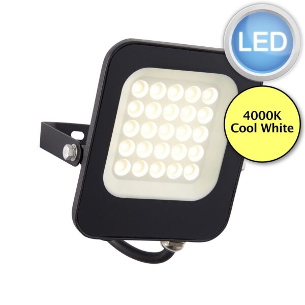 Saxby Lighting - Guard - 107633 - LED Black Clear Glass IP65 Outdoor Floodlight