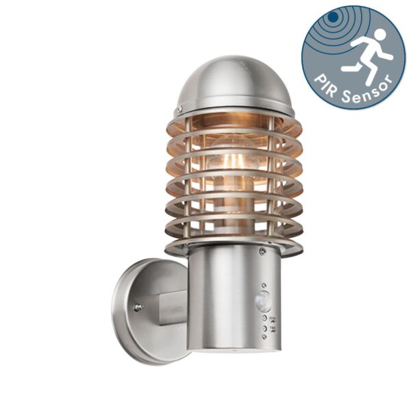 Endon Lighting - Louvre - 72381 - Stainless Steel Clear IP44 Outdoor Sensor Wall Light