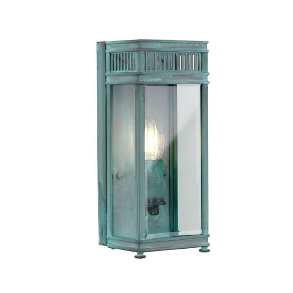 Elstead Lighting - Holborn - HL7-S-VDG - Verdigris Clear Glass IP44 Outdoor Half Lantern Wall Light