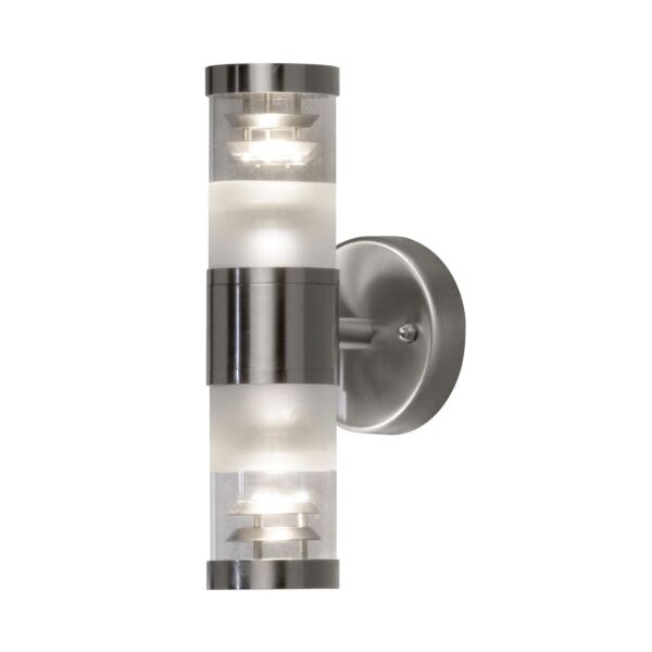 Konstsmide - Bolzano - 7595-000 - Stainless Steel 2 Light IP44 Outdoor Wall Washer Light