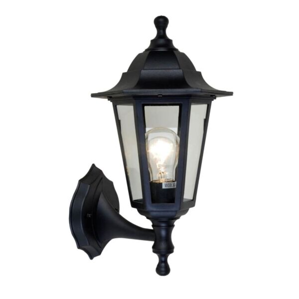 Lutec - Coastal - 5112605346 - Black Clear Glass IP44 Outdoor Wall Light