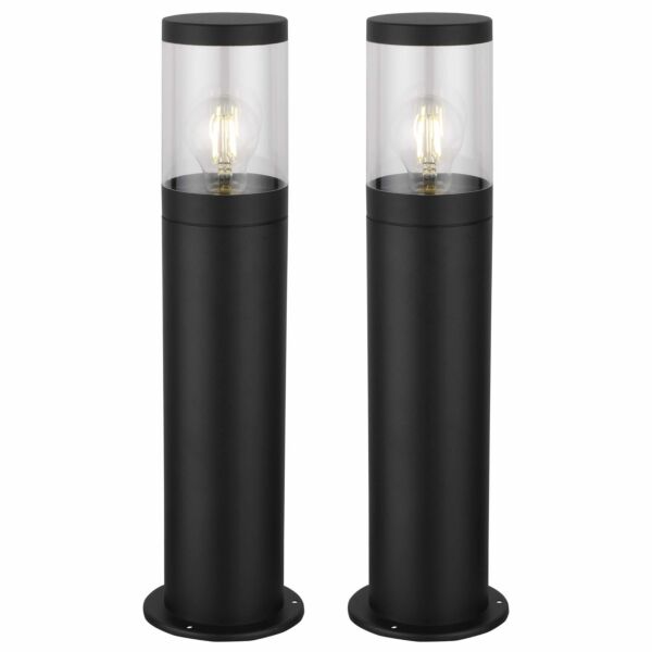 Set of 2 Storm - Black IP44 Outdoor 50cm Post Lights