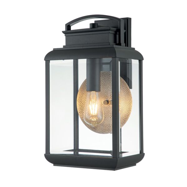 Quoizel Lighting - Byron - QZ-BYRON-L-GR - Black Pewter Clear Glass IP44 Outdoor Wall Light