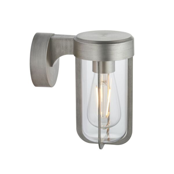 Bothy - Brushed Silver Outdoor Wall Light Clear Glass