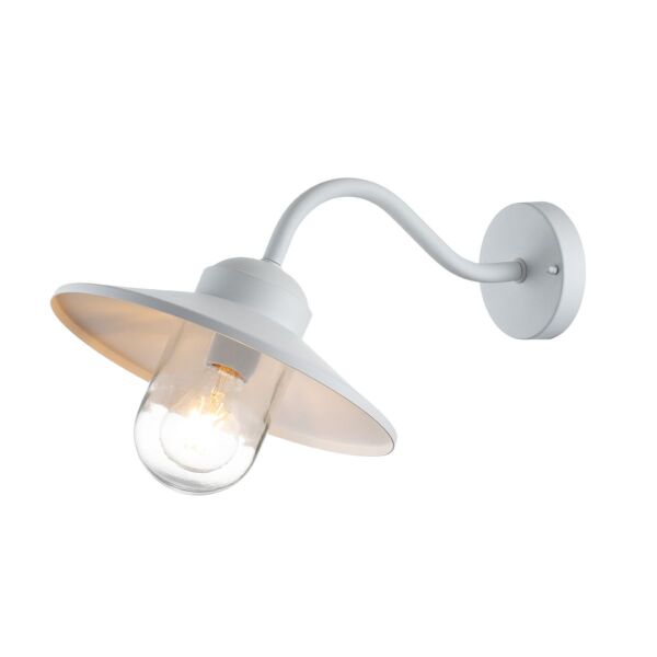 Elstead Lighting - Klampenborg - KLAMPENBORG-WHT - White Clear Glass IP44 Outdoor Wall Light