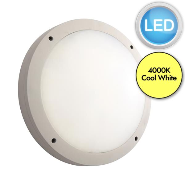 Saxby Lighting - Luik - 61652 & 69231 - LED White Opal 18w Gear Tray Plain Casing Outdoor Bulkhead Light