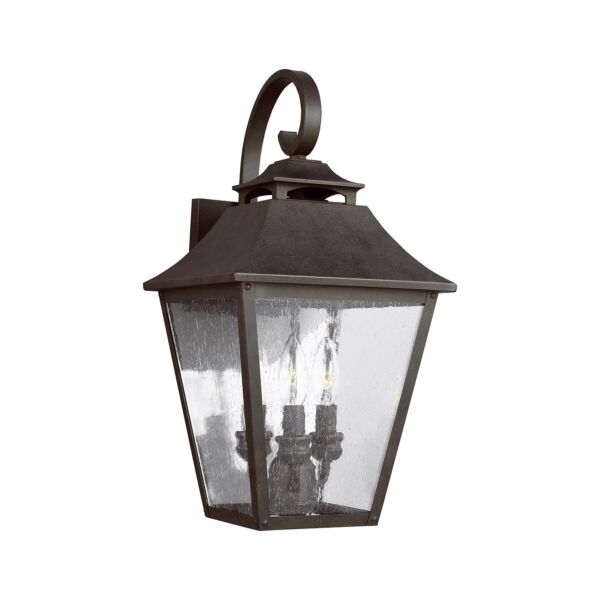 Feiss Lighting - Galena - FE-GALENA2-L-SBL - Sable Clear Seeded Glass 3 Light IP44 Outdoor Wall Light