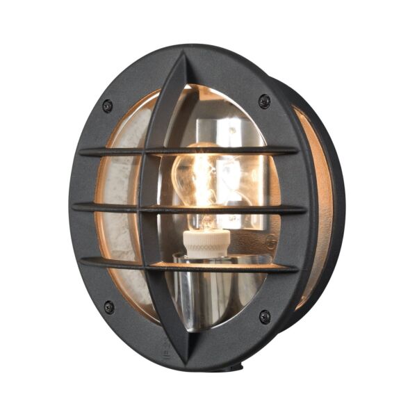 Konstsmide - Oden - 516-752 - Black Clear Glass Outdoor Bulkhead Light