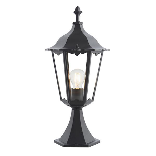 Endon Lighting - Burford - 76549 - Black Clear Glass IP44 Outdoor Post Light