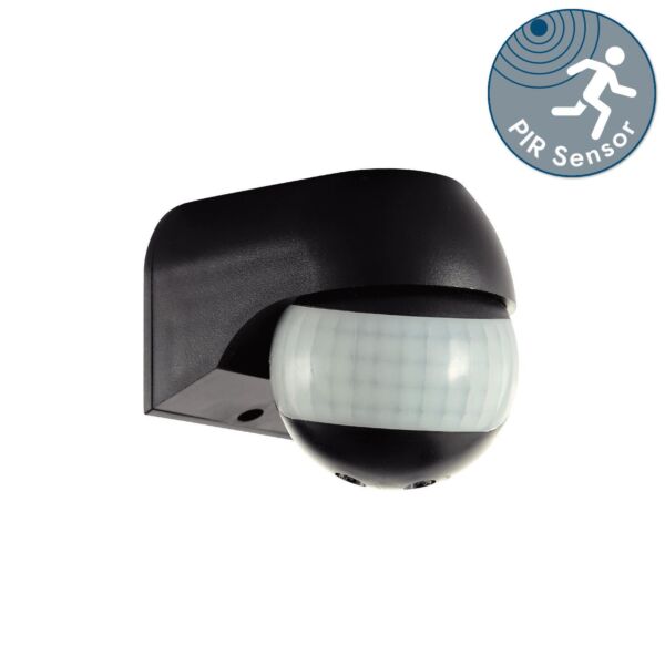 Saxby Lighting - PIR security detector - 90974 - Black IP44 Outdoor Sensor Wall Light