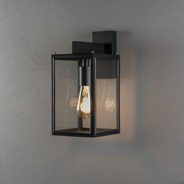 Konstsmide - Carpi - 7352-750 - Black Clear Glass Outdoor Wall Light