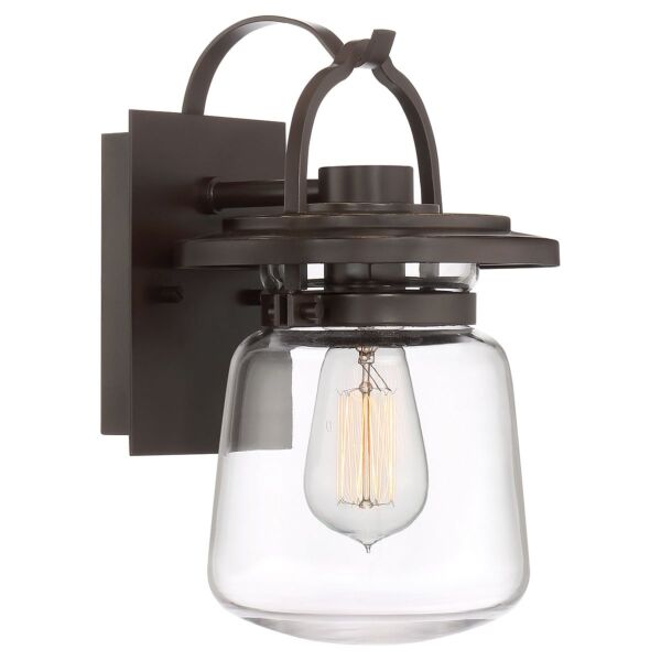 Quintiesse - Lasalle - QN-LASALLE-S-WT - Western Bronze Clear Glass IP44 Outdoor Wall Light