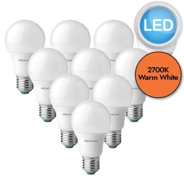 10 x 4.8W LED E27 Light Bulbs - Warm White