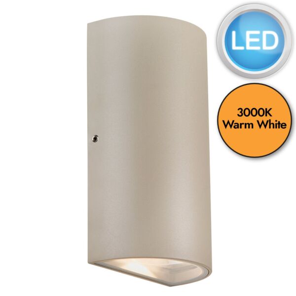 Nordlux - Rold Round - 84141008 - LED Sand Frosted Glass 2 Light IP54 Outdoor Wall Washer Light