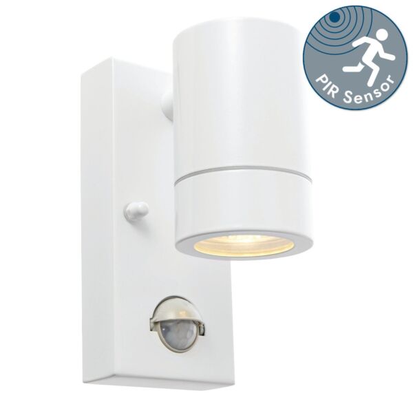 Saxby Lighting - Palin - 75442 - White Clear Glass IP44 Outdoor Sensor Wall Light