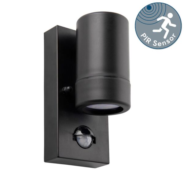 Saxby Lighting - Icarus - 81010 - Black Clear IP44 Outdoor Sensor Wall Light