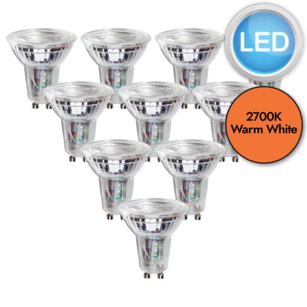 10 x 4.7W LED GU10 Dimmable Light Bulbs - Warm White