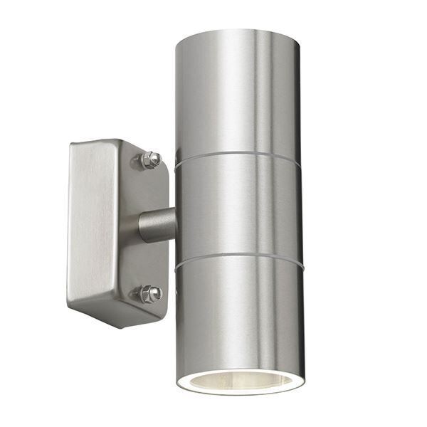 Endon Lighting - Canon - EL-40095 - Stainless Steel Clear Glass 2 Light IP44 Outdoor Wall Washer Light