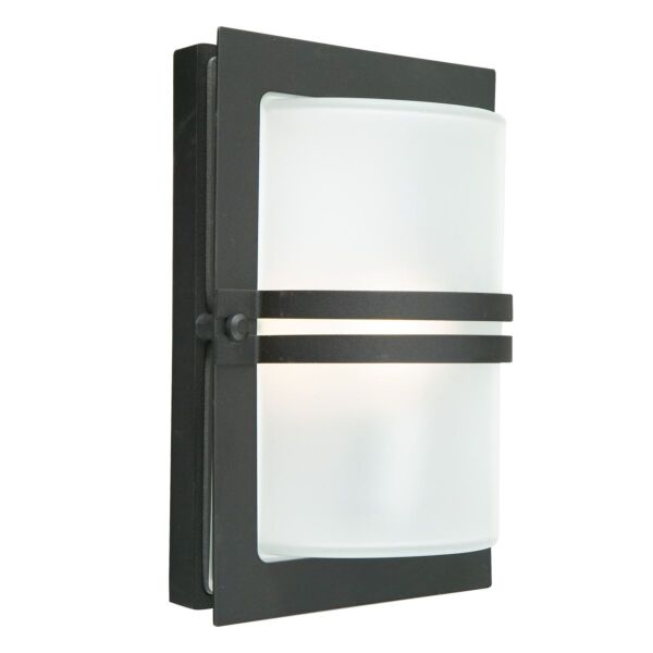 Norlys Lighting - Basel - BASEL-E27-BLK-F - Black Clear Glass IP54 Outdoor Wall Washer Light