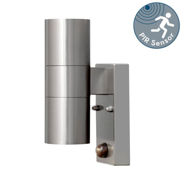 Konstsmide - Modena - 7542-000 - Stainless Steel 2 Light IP44 Outdoor Sensor Wall Light