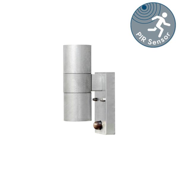 Konstsmide - Modena - 7542-320 - Galvanized Zinc 2 Light IP44 Outdoor Sensor Wall Light