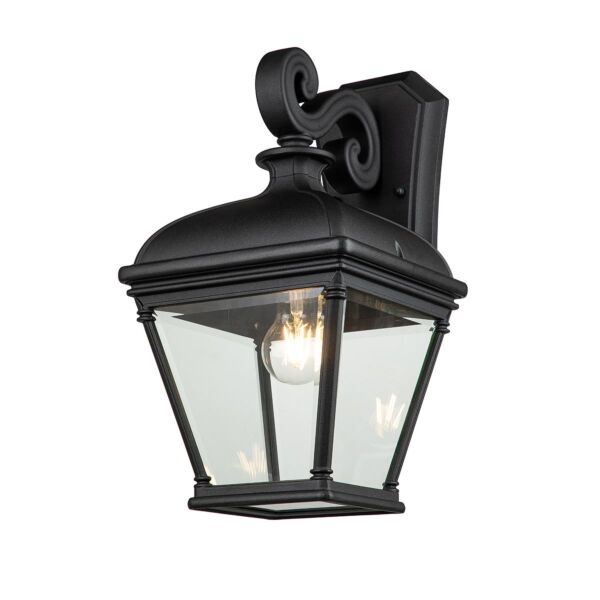 Elstead Lighting - Bayview - BAYVIEW-2L-BK - Black Clear Glass IP44 Outdoor Wall Light