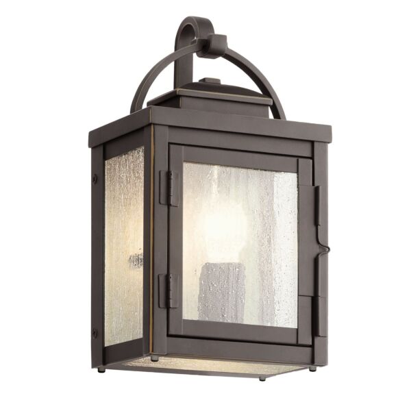 Kichler Lighting - Carlson - KL-CARLSON-S-RZ - Oil Rubbed Bronze Clear Seeded Glass IP44 Outdoor Wall Light