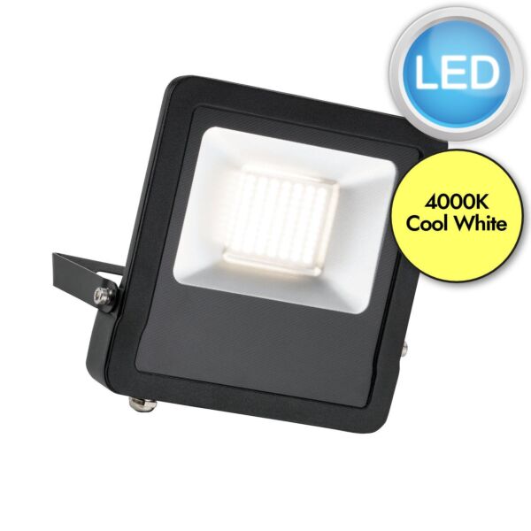 Saxby Lighting - Surge - 78968 - LED Black Clear Glass IP65 50W Outdoor Floodlight