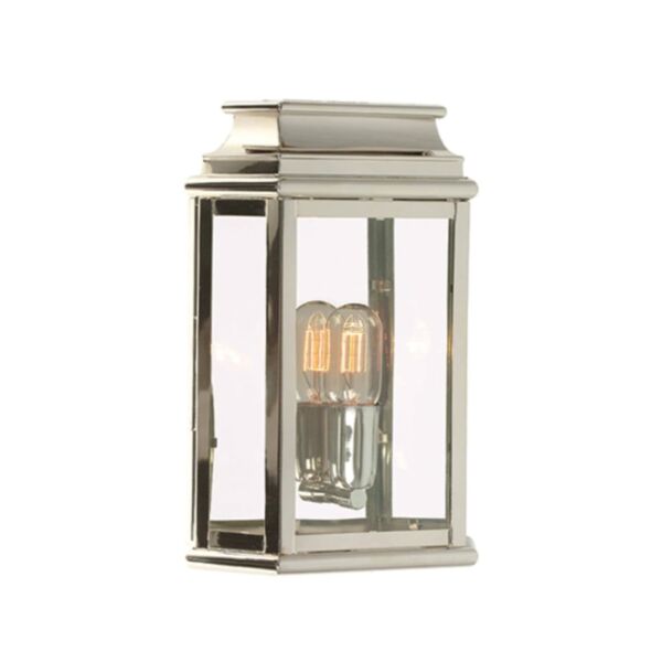 Elstead Lighting - St Martins - ST-MARTINS-PN - Nickel Clear Glass IP44 Outdoor Half Lantern Wall Light