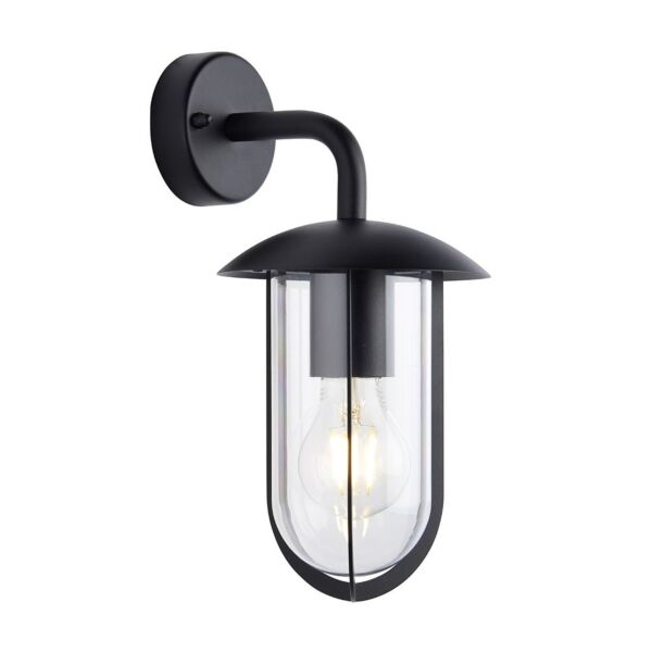 Endon Lighting - Quinn - 96922 - Black Clear IP44 Outdoor Wall Light