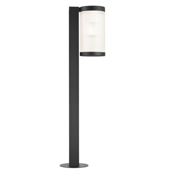 Nordlux - Coupar - 2218088003 - Black Clear Ribbed Glass IP54 Outdoor Post Light